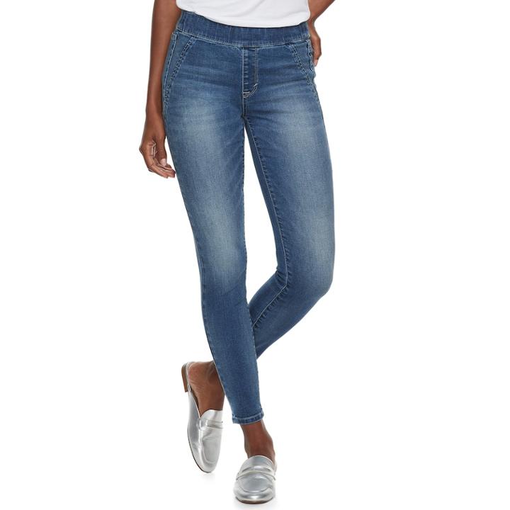 Women's Apt. 9&reg; Pull-on Midrise Skinny Jeans, Size: 12, Black