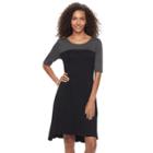 Women's Nina Leonard Colorblocked Trapeze Dress, Size: Medium, Grey