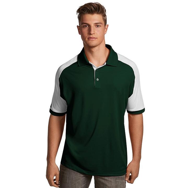 Men's Antigua Century Modern-fit Colorblock Polo, Size: Xl, Dark Green