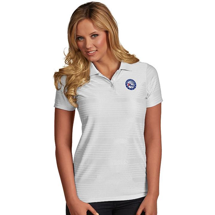 Women's Antigua Philadelphia 76ers Illusion Polo, Size: Large, White