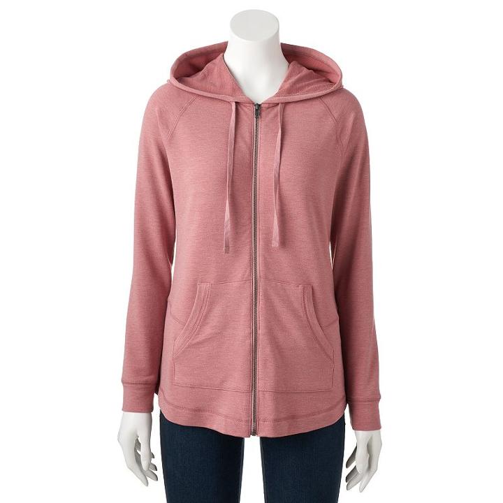 Women's Sonoma Goods For Life&trade; Raglan Hoodie, Size: Small, Med Pink