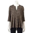 Women's Dana Buchman Pleated High-low Top, Size: Large, Med Beige