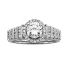 Round-cut Igl Certified Diamond Halo Engagement Ring In 14k White Gold (1 3/4 Ct. T.w.), Women's, Size: 7.50