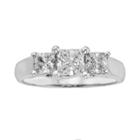 18k White Gold 1-ct. T.w. Igl Certified Princess-cut Colorless Diamond 3-stone Ring, Women's, Size: 8