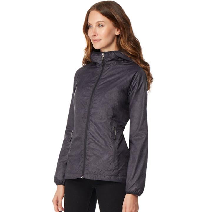 Women's Heat Keep Faux-fur Lined Soft Tech Jacket, Size: Large, Silver