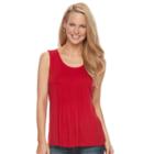 Women's Croft & Barrow&reg; Pintuck Tank, Size: Xs, Med Red