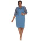 Plus Size Maya Brooke Lace Dress & Jacket Set, Women's, Size: 16 W, Med Blue