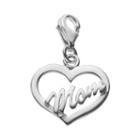 Personal Charm Sterling Silver Mom Heart Charm, Women's