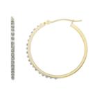 Diamond Fascination 10k Gold Diamond Accent Hoop Earrings, Women's, Size: 25mm, White
