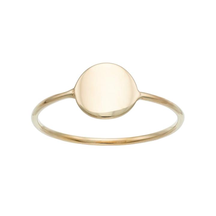 14k Gold Disc Ring, Women's, Size: 7, Yellow