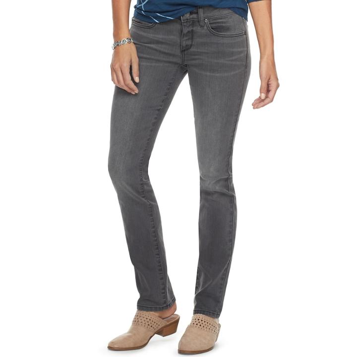 Women's Sonoma Goods For Life&trade; Slim Straight Leg Jeans, Size: 12 T/l, Med Grey