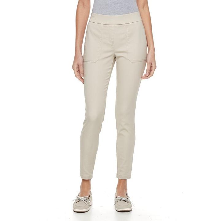 Petite Kate And Sam Skinny Ankle Pants, Women's, Size: M Petite, Lt Brown