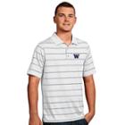 Men's Antigua Washington Huskies Deluxe Striped Desert Dry Xtra-lite Performance Polo, Size: Medium, Natural