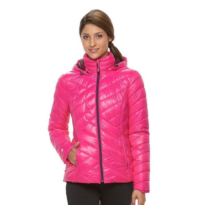 Women's Tek Gear&reg; Hooded Packable Puffer Jacket, Size: Small, Med Pink