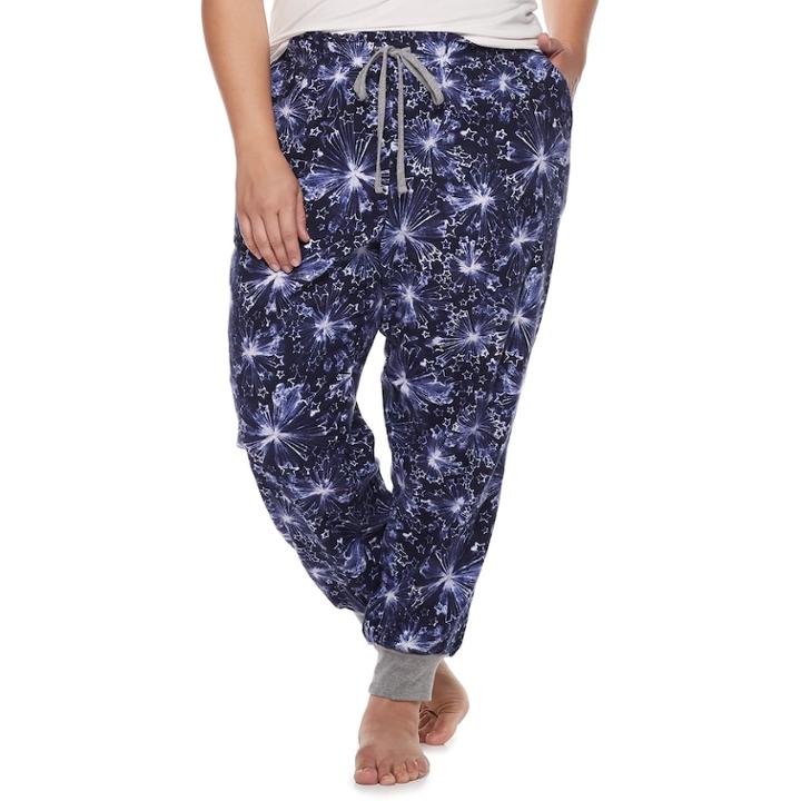 Plus Size Sonoma Goods For Life&trade; Flannel Joggers, Women's, Size: 3xl, Dark Blue