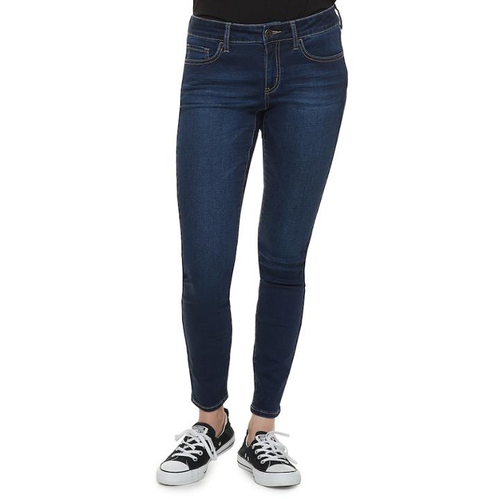 Juniors' So&reg; Embroidered Pocket Jeggings, Teens, Size: 13 Short, Blue