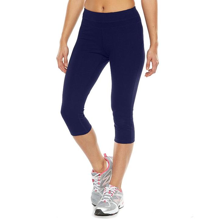 Women's Tek Gear&reg; Core Lifestyle Capri Yoga Leggings, Size: Xs, Dark Blue