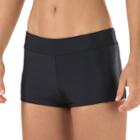 Women's Speedo Solid Boyshort Bottoms, Size: Medium, Black