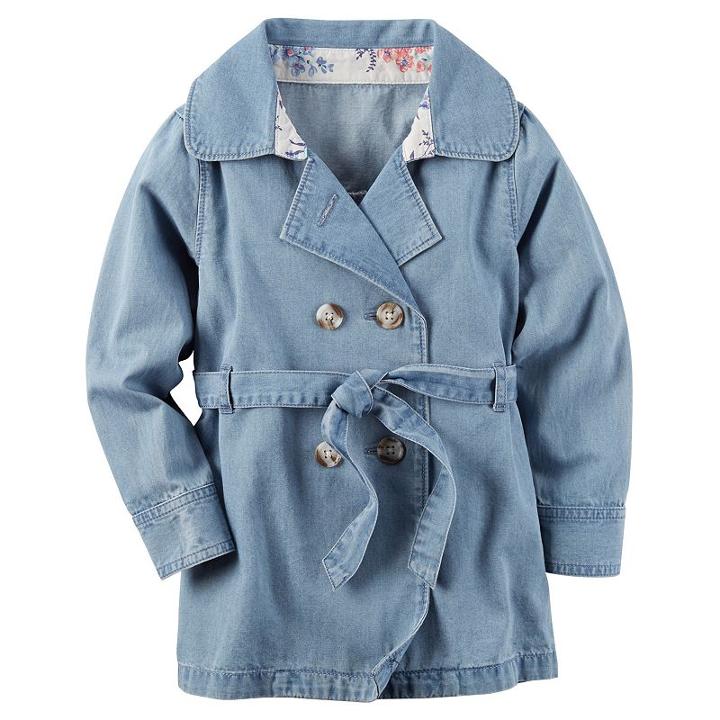 Girls 4-8 Carter's Denim Trench Jacket, Girl's, Size: 4, Blue Other