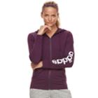 Women's Adidas Essential Linear Logo Fz Hoodie, Size: Large, Dark Red