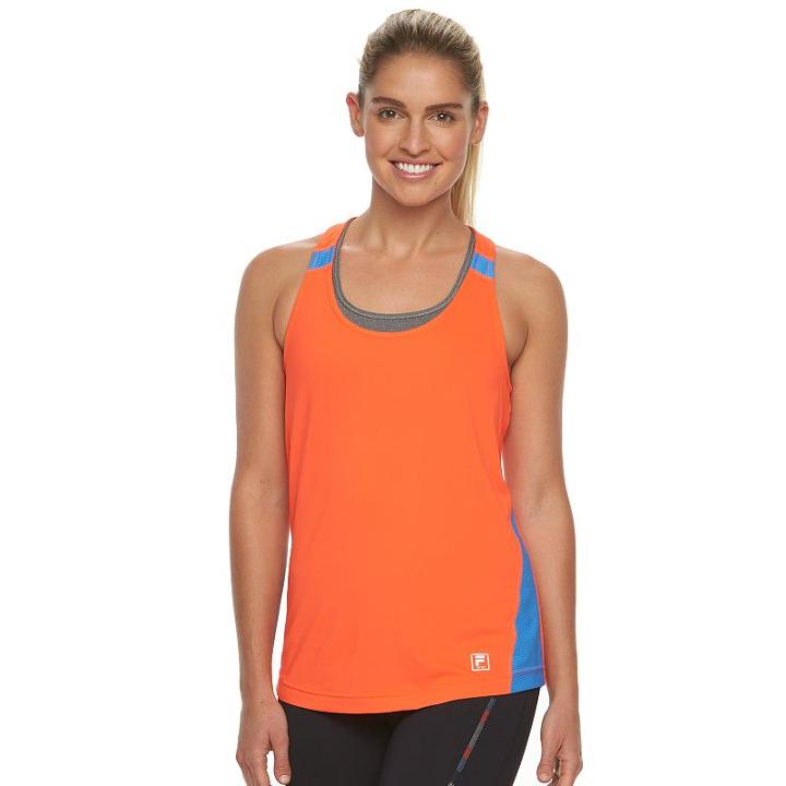 Women's Fila Sport&reg; Pleated Back Racerback Tank Top, Size: Large, Brt Red