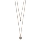 Lc Lauren Conrad Leaf & Starburst Double Strand Necklace, Women's, Med Pink