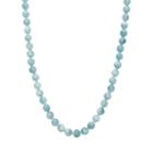 Sterling Silver Aquamarine Bead Necklace, Women's, Size: 18, Blue