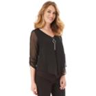 Petite Apt. 9&reg; Asymmetrical Chiffon Popover Top, Women's, Size: Xl Petite, Black