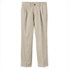 Boys 8-20 Chaps School Uniform Pleated Twill Pants, Boy's, Size: 16, Lt Brown