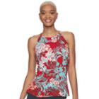 Juniors' Candie's&reg; Ruffled High-neck Tank, Teens, Size: Small, Light Red