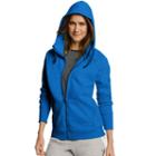Women's Champion Fleece Full-zip Hoodie, Size: Large, Dark Blue