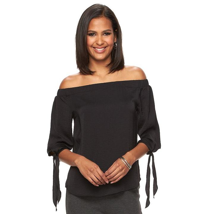 Women's Apt. 9&reg; Off-the-shoulder Top, Size: Xl, Black