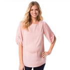 Maternity Pip & Vine By Rosie Pope Shirred Top, Women's, Size: L-mat, Pink Other