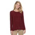 Women's Sonoma Goods For Life&trade; Supersoft Vented Crewneck Sweatshirt, Size: Xl, Dark Red