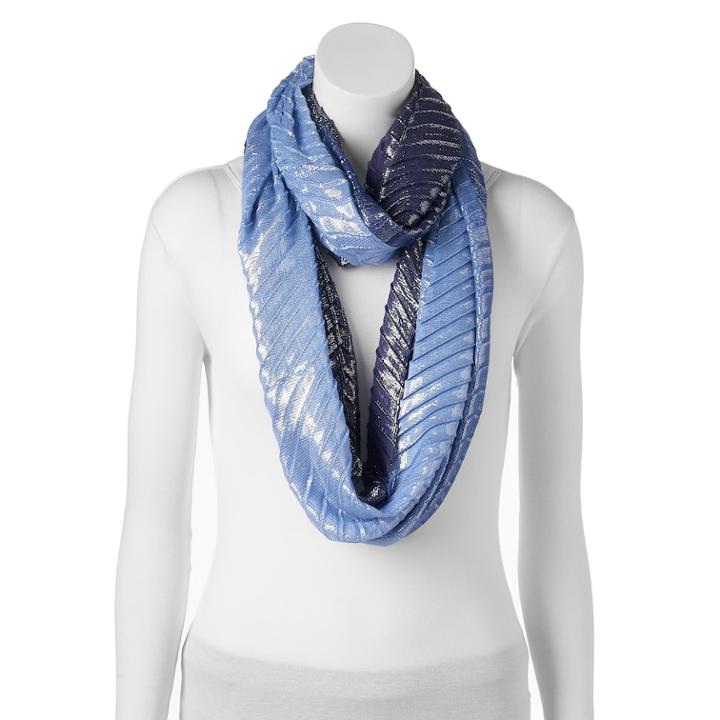 Apt. 9&reg; Ombre Pleated Infinity Scarf, Women's, Dark Blue