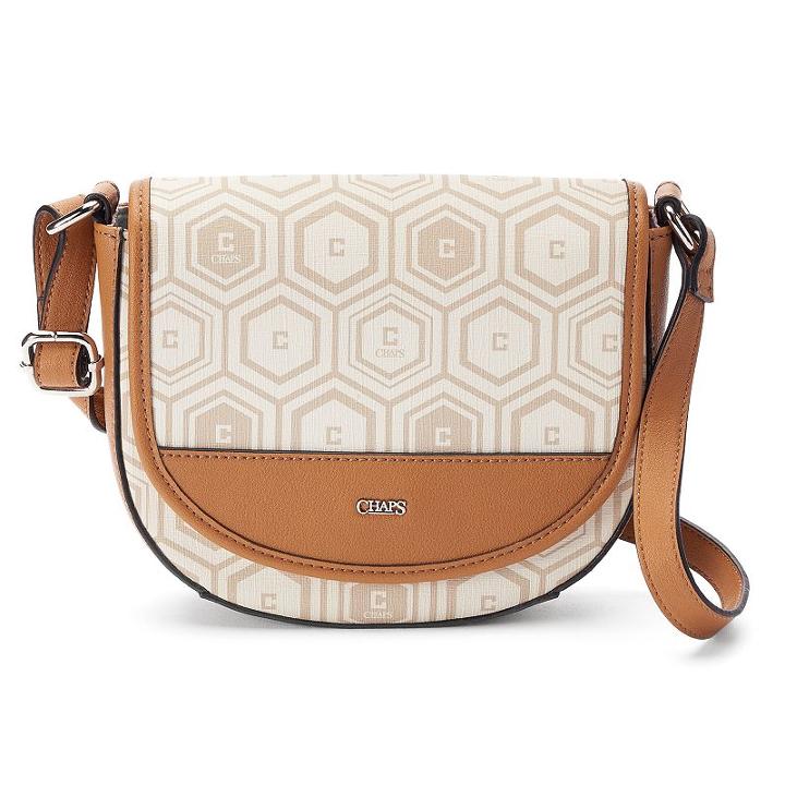 Chaps Mariam Crossbody Saddle Bag, Women's, Natural