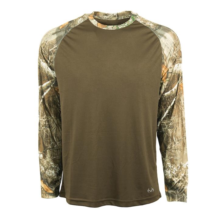 Men's Realtree Stealth Performance Tee, Size: Xl, Dark Brown