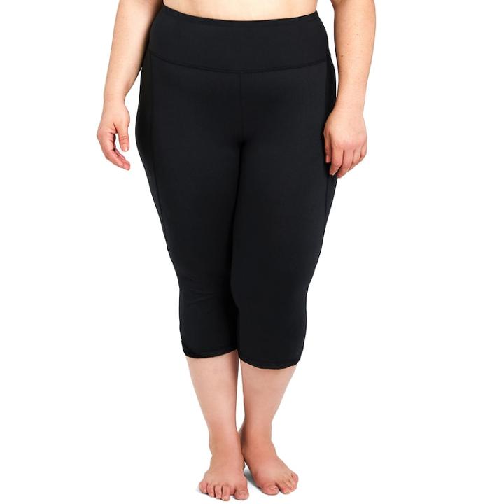 Plus Size Balance Collection Mesh Capri Leggings, Women's, Size: 1xl, Black
