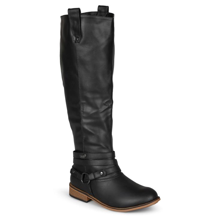 Journee Collection Walla Women's Knee-high Boots, Size: 7 Wc, Black