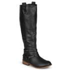 Journee Collection Walla Women's Knee-high Boots, Size: 7 Wc, Black