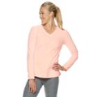 Women's Tek Gear&reg; Long Sleeve Microfleece Top, Size: Large, Med Pink