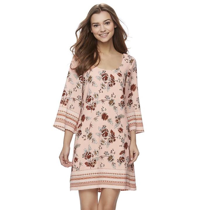 Juniors' Lily Rose Floral Lattice Back Swing Dress, Girl's, Size: Small, Red Other