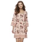 Juniors' Lily Rose Floral Lattice Back Swing Dress, Girl's, Size: Small, Red Other