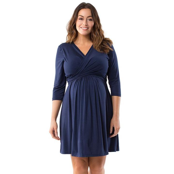 Plus Size Maternity Pip & Vine By Rosie Pope Wrap Nursing Dress, Women's, Size: 2x-mat, Blue (navy)