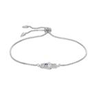 Fleur Cubic Zirconia Hamsa Bolo Bracelet, Women's, Grey