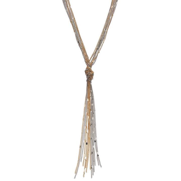 Apt. 9&reg; Two Tone Fringe Y Necklace, Women's, Multicolor