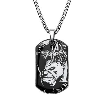 The Avengers Stainless Steel Hulk Dog Tag Necklace - Men, Grey