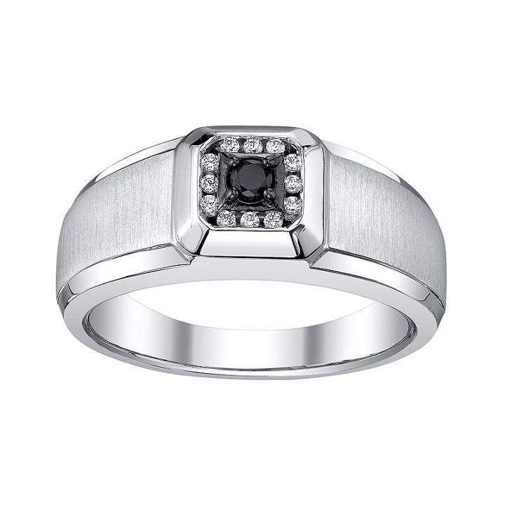 Platina 4 1/5-ct. T.w. Black And White Diamond Ring - Men, Size: 9