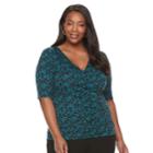 Plus Size Dana Buchman Wrap Top, Women's, Size: 3xl, Med Green