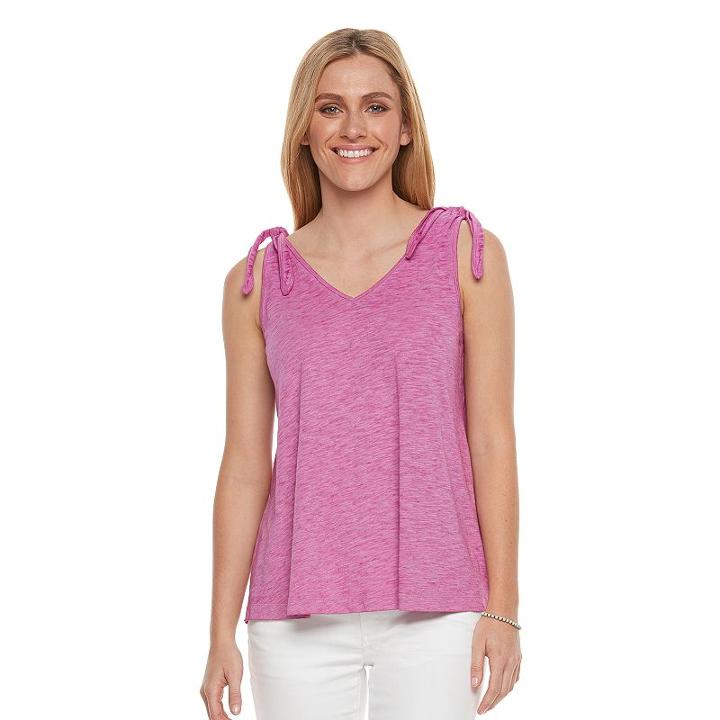 Women's Sonoma Goods For Life&trade; Bow Tank, Size: Large, Dark Pink
